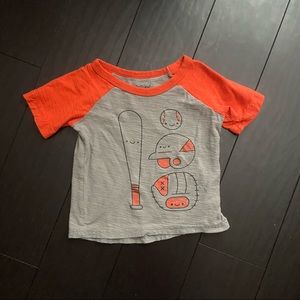 Jumping Beans baseball t-shirt orange & gray toddler boy 18M EUC